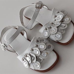 Pinco Pallino little girl ivory jeweled sandals size 30 / US 12